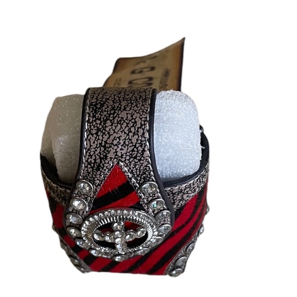 P&G Collection Western Style Case Leather  NWT Animal Print Red NWT - Picture 5 of 9